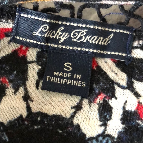 Lucky Brand tunic capped sleeve top boho print sm - Picture 5 of 5